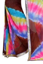 Womens Festive Design Shiffone Silk Printed Saree With Blouse