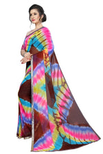 Womens Festive Design Shiffone Silk Printed Saree With Blouse