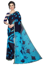 Womens Festive Design Shiffone Silk Printed Saree With Blouse