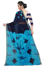 Womens Festive Design Shiffone Silk Printed Saree With Blouse