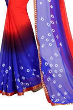 Womens Festive Design Shiffone Silk Printed Saree With Blouse
