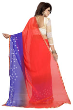 Womens Festive Design Shiffone Silk Printed Saree With Blouse