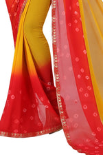 Womens Festive Design Shiffone Silk Printed Saree With Blouse