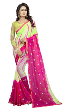 Womens Festive Design Shiffone Silk Printed Saree With Blouse