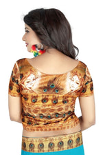 Womens Festive Design Shiffone Silk Printed Saree With Blouse