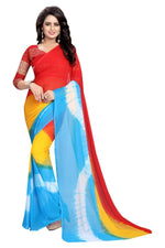Womens Festive Design Shiffone Silk Printed Saree With Blouse