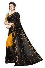 Womens Festive Design Shiffone Silk Printed Saree With Blouse