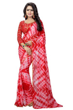 Womens Festive Design Shiffone Silk Printed Saree With Blouse