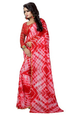 Womens Festive Design Shiffone Silk Printed Saree With Blouse