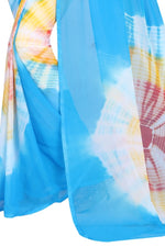 Womens Festive Design Shiffone Silk Printed Saree With Blouse