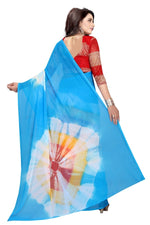 Womens Festive Design Shiffone Silk Printed Saree With Blouse