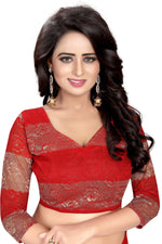 Womens Festive Design Shiffone Silk Printed Saree With Blouse