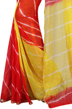Womens Festive Design Shiffone Silk Printed Saree With Blouse