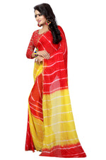 Womens Festive Design Shiffone Silk Printed Saree With Blouse