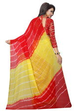 Womens Festive Design Shiffone Silk Printed Saree With Blouse