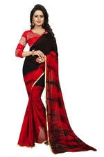 Womens Festive Design Shiffone Silk Printed Saree With Blouse