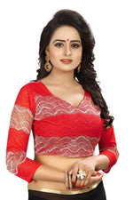Womens Festive Design Shiffone Silk Printed Saree With Blouse