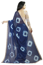 Womens Festive Design Shiffone Silk Printed Saree With Blouse
