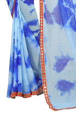 Womens Festive Design Shiffone Silk Printed Saree With Blouse