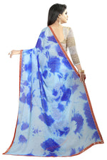 Womens Festive Design Shiffone Silk Printed Saree With Blouse