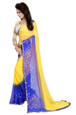 Womens Festive Design Shiffone Silk Printed Saree With Blouse