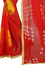 Womens Festive Design Shiffone Silk Printed Saree With Blouse