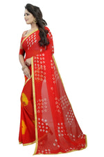 Womens Festive Design Shiffone Silk Printed Saree With Blouse