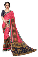 Womens Georgett Silk Printed Saree With Blouse