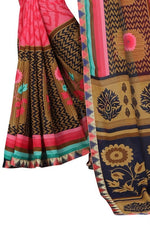 Womens Georgett Silk Printed Saree With Blouse