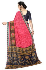 Womens Georgett Silk Printed Saree With Blouse