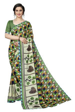 Womens Georgett Silk Printed Saree With Blouse