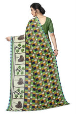 Women's Georgett Silk Printed Saree With Blouse