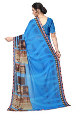 Womens Georgett Silk Printed Saree With Blouse