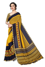 Womens Georgett Silk Printed Saree With Blouse