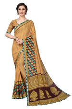 Womens Georgett Silk Printed Saree With Blouse
