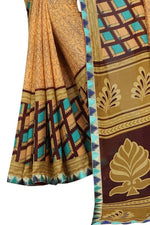 Women's Georgett Silk Printed Saree With Blouse
