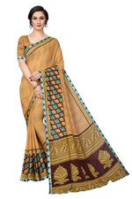 Womens Georgett Silk Printed Saree With Blouse