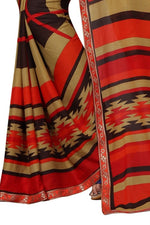 Women's Georgett Silk Printed Saree With Blouse