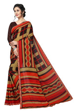 Womens Georgett Silk Printed Saree With Blouse