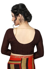 Womens Georgett Silk Printed Saree With Blouse