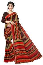 Women's Georgett Silk Printed Saree With Blouse