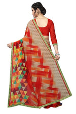 Women's Georgett Silk Printed Saree With Blouse