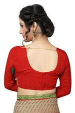 Womens Georgett Silk Printed Saree With Blouse