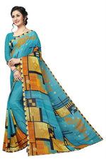 Women's Georgett Silk Printed Saree With Blouse