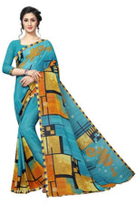 Women's Georgett Silk Printed Saree With Blouse