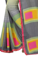 Women's Georgett Silk Printed Saree With Blouse