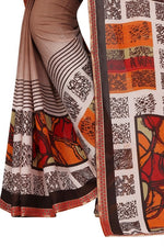 Women's Georgett Silk Printed Saree With Blouse