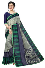 Womens Georgett Silk Printed Saree With Blouse