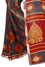 Womens Georgett Silk Printed Saree With Blouse