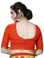 Womens Georgett Silk Printed Saree With Blouse